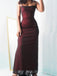 Black-red Spaghetti Straps Mermaid Tulle Long Evening Prom Dresses, Custom Prom Dress, MR8513