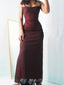 Black-red Spaghetti Straps Mermaid Tulle Long Evening Prom Dresses, Custom Prom Dress, MR8513