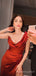 One Shoulder Mermaid Sweet Heart Long Satin Evening Prom Dresses, Custom Side Slit Prom Dress, MR8519