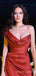 One Shoulder Mermaid Sweet Heart Long Satin Evening Prom Dresses, Custom Side Slit Prom Dress, MR8519