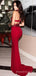 Mermaid Red Lace Long Evening Prom Dresses, Custom Halter Prom Dress, MR8521
