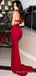 Mermaid Red Lace Long Evening Prom Dresses, Custom Halter Prom Dress, MR8521
