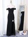 Off Shoulder Mermaid Black Long Evening Prom Dresses, Custom Side Slit Prom Dress, MR8523