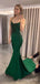 Simple Spaghetti Straps Green Mermaid Long Evening Prom Dresses, Custom Prom Dress, MR8535