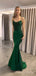 Simple Spaghetti Straps Green Mermaid Long Evening Prom Dresses, Custom Prom Dress, MR8535
