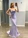Simple Spaghetti Straps Satin Long Evening Prom Dresses, Custom Mermaid Prom Dress, MR8553
