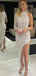 Mermaid Long Sleeves Sequin Halter Long Evening Prom Dresses, Custom Prom Dress, MR8555