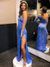 Long Sleeves One shoulder Long Evening Prom Dresses, Custom Sequins Prom Dress, MR8563