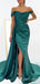 Off Shoulder Satin Mermaid Long Evening Prom Dresses, Custom Prom Dress, MR8571