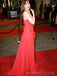 Sexy V-neck Red Spaghetti Straps Long Evening Prom Dresses, Custom Prom Dress, MR8627