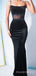 Mermaid Black Velvet Beaded Spaghetti Straps Long Evening Prom Dresses, Custom Prom Dress, MR8656