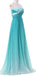 A-line Blue Chiffon Strapless Long Evening Prom Dresses, Custom Prom Dress, MR8665