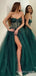 A-line Tulle Strapless Side Slit Long Evening Prom Dresses, Custom Sweet Heart Prom Dress, MR8689