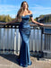 Simple Off Shoulder Satin Sweetheart Long Evening Prom Dresses, Custom Mermaid Prom Dress, MR8704