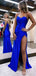 Elegant Spaghetti Straps Mermaid Satin Long Evening Prom Dresses, Custom Mermaid Prom Dress, MR8707