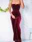 Simple Burgundy Velvet Mermaid Long Evening Prom Dresses, Custom Sapghetti Straps Prom Dress, MR8708