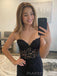 Elegant Black Tulle Appliques Sweetheart Side Slit Long Evening Prom Dresses, Custom Mermaid Prom Dress, MR8712