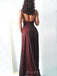 Simple Black Tulle Red Mermaid Long Evening Prom Dresses, Custom Spaghett Straps prom Dress, MR8720