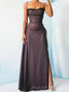 Gorgeous Tulle Purple Mermaid Side Slit Long Evening Prom Dresses, Custom Spaghett Straps prom Dress, MR8721