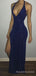 Unique Halter Royal Blue Sequins Mermaid Sequins Long High Slit Evening Prom Dresses, Custom prom Dress, MR8737