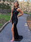 Unique Sequins Mermaid Long High Slit Evening Prom Dresses, Custom prom Dress, MR8741