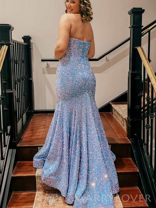 Elegant Sweetheart Mermaid Strapless Long Evening Prom Dresses, Custom prom Dress, MR8743