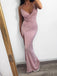 Simple Mermaid V-neck Sparkly Spaghetti Straps Long Evening Prom Dresses, Custom Prom Dress, MR8752