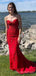 Sweet Heart Red Tulle Appliques Mermaid Long Evening Prom Dresses, Custom Strapless Prom Dress, MR8753