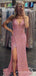 Deep V-neck Sequins Mermaid Spaghetti Straps Long Evening Prom Dresses, Custom Prom Dress, MR8776