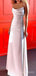 White Satin Spaghetti Straps Backless Long Evening Prom Dresses, Custom Prom Dress, MR8781