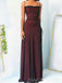 Popular Black Chiffon Red Spaghetti Straps Long Evening Prom Dresses, Custom Prom Side Slit Dress, MR8787