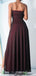 Popular Black Chiffon Red Spaghetti Straps Long Evening Prom Dresses, Custom Prom Side Slit Dress, MR8787