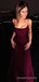 Burgundy Satin Spaghetti Straps Long Evening Prom Dresses, Custom Prom Dress, MR8791