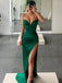 Sweet Heart Emerald Green Satin Mermaid Strapless Long Evening Prom Dresses, Custom Prom Dress, MR8794