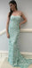 Spaghetti Straps Green Sequins Long Evening Prom Dresses, Custom Backless Prom Dress, MR8808