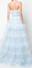 Elegant Tulle Strapless A-line Sleeveless Long Prom Dresses, OL075
