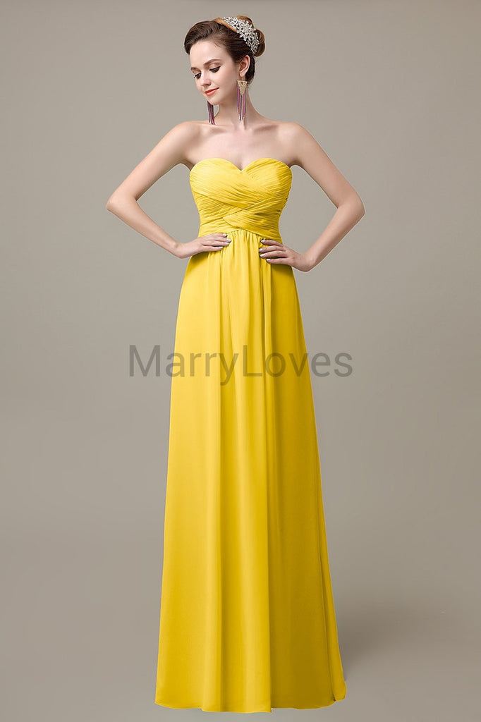 Sweetheart Sleeveless Chiffon Bridesmaid Dresses