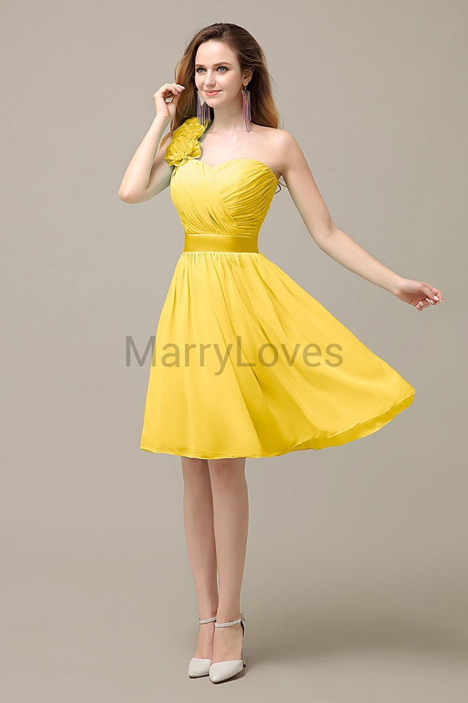 Charming One Shoulder Chiffon Bridesmaid Dresses