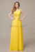 One Shoulder Pleats Floor Length Bridesmaid Dresses