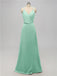 V Neck Satin Floor Length Bridesmaid Dresses