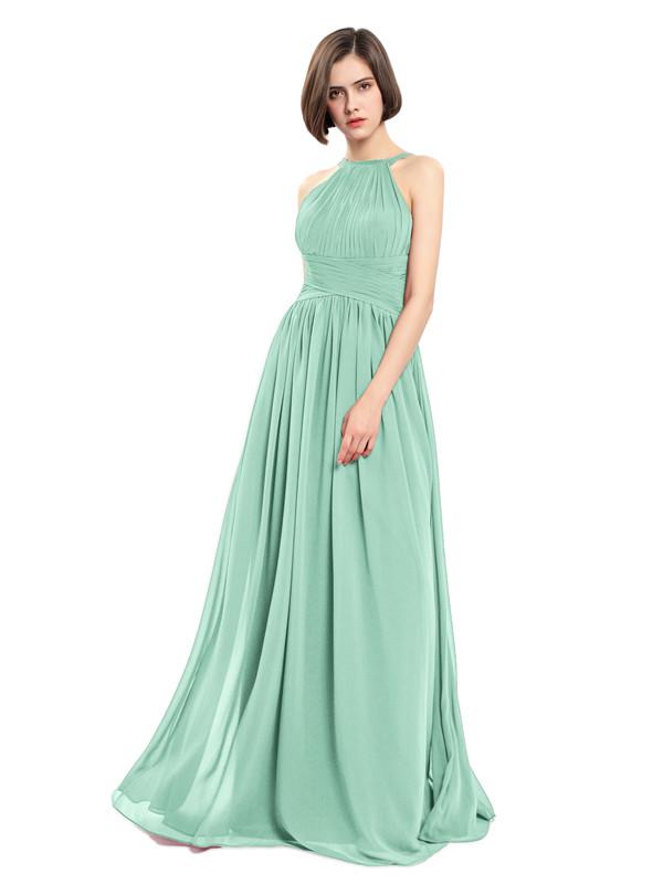 A-line Sleeveless Straps Pleats Bridesmaid Dresses