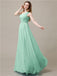 One Shoulder Chiffon Floor-Length Bridesmaid Dresses