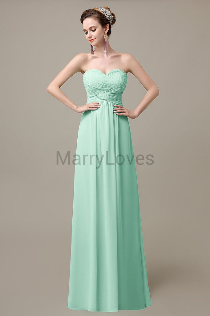 Sweetheart Sleeveless Chiffon Bridesmaid Dresses