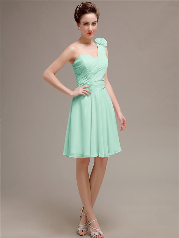 One Shoulder Short A-Line Bridesmaid Dresses