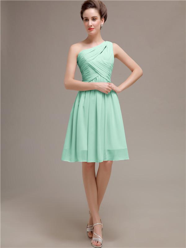 One Shoulder Short A-Line Bridesmaid Dresses