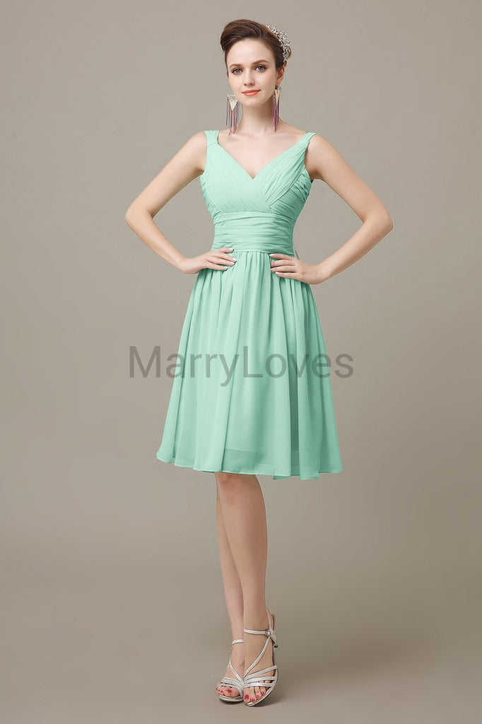 V-Neck Chiffon Bridesmaid Dresses