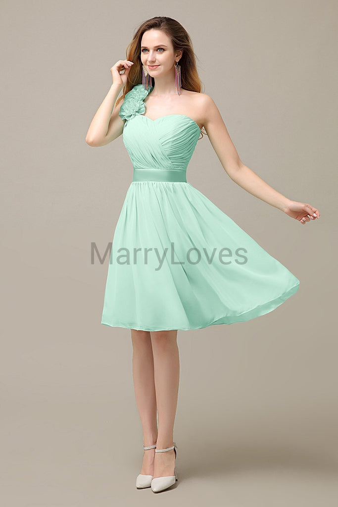 Charming One Shoulder Chiffon Bridesmaid Dresses