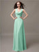 A-line Jewel Neck Floor-length Bridesmaid Dresses