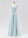 V Neck Chiffon Floor Length Bridesmaid Dresses