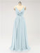 V Neck Chiffon Floor Length Bridesmaid Dresses